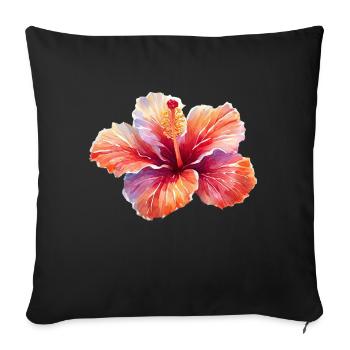 Hibiscus blossom colorful - Sofa pillowcase 17,3'' x 17,3'' (45 x 45 cm) - black - Front
