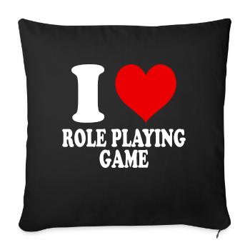 I Love Role Playing Game RPG Heart Funny - Sofa pillowcase 17,3'' x 17,3'' (45 x 45 cm) - black - Front