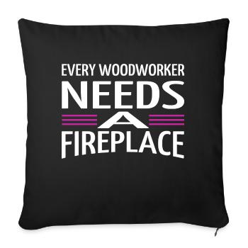 apprentice present chop wood awesome forest work - Sofa pillowcase 17,3'' x 17,3'' (45 x 45 cm) - black - Front