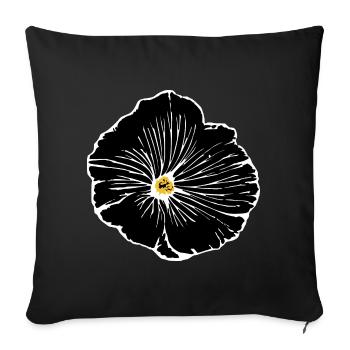 Flower, Black, Flowers, Black, Blossom - Sofa pillowcase 17,3'' x 17,3'' (45 x 45 cm) - black - Front