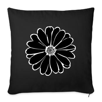 Flower, Black, Flowers, Black, Blossom - Sofa pillowcase 17,3'' x 17,3'' (45 x 45 cm) - black - Front