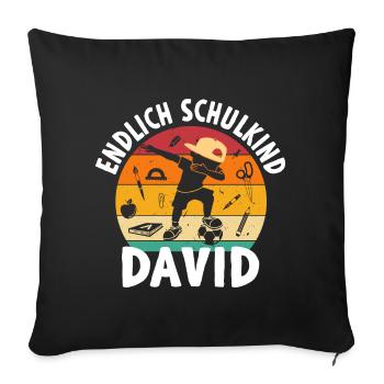 Finally Schoolchild David Dabbing Student - Sofa pillowcase 17,3'' x 17,3'' (45 x 45 cm) - black - Front
