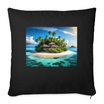 Lonely island in the middle of the ocean - Sofa pillowcase 17,3'' x 17,3'' (45 x 45 cm) - black - Front