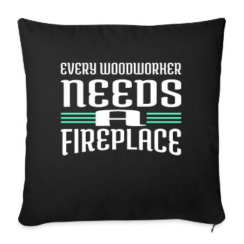 Carpenter Girl Tshirts Lumberman Woodcutter - Sofa pillowcase 17,3'' x 17,3'' (45 x 45 cm) - black - Front