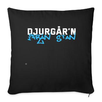 Djurgården à Stockholm - Housse de coussin décorative 45 x 45 cm - noir - Devant