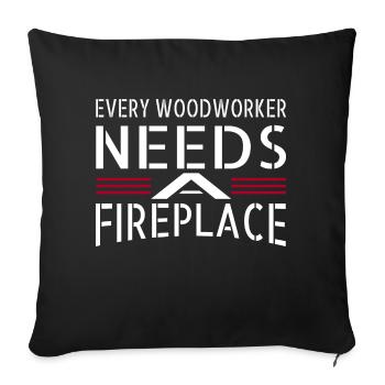 Forester tronçonneuse charpentier drôles T-shirts - Housse de coussin décorative 45 x 45 cm - noir - Devant