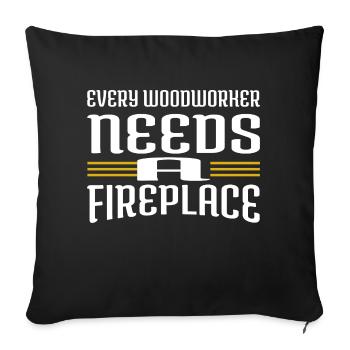 job happy present chainsaw carpenter - Sofa pillowcase 17,3'' x 17,3'' (45 x 45 cm) - black - Front