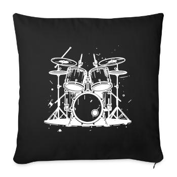 Graphismes de batterie - Housse de coussin décorative 45 x 45 cm - noir - Devant