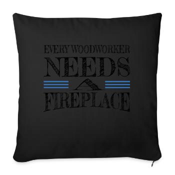 Quote Construction Carpenter Carpentry Lumberman - Sofa pillowcase 17,3'' x 17,3'' (45 x 45 cm) - black - Front