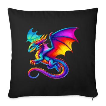 Dragon - Sofa pillowcase 17,3'' x 17,3'' (45 x 45 cm) - black - Front