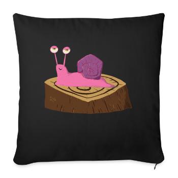Ricardo l’escargot rigolo - Housse de coussin décorative 45 x 45 cm - noir - Devant