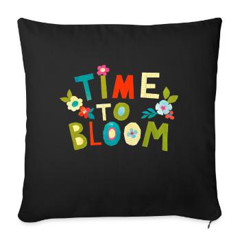 Time to bloom - Sofa pillowcase 17,3'' x 17,3'' (45 x 45 cm) - black - Front