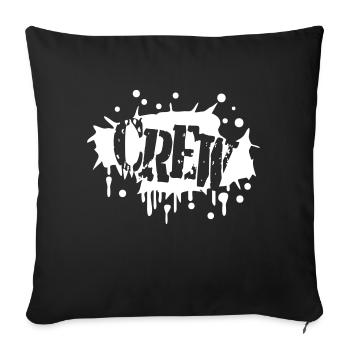 Crew Graffiti Spray Stamp Drop Team Friends - Sofa pillowcase 17,3'' x 17,3'' (45 x 45 cm) - black - Front