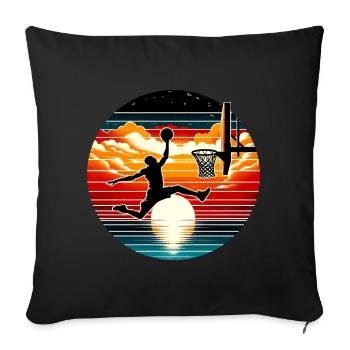 Basket-ball Basketteurs Joueurs - Housse de coussin décorative 45 x 45 cm - noir - Devant