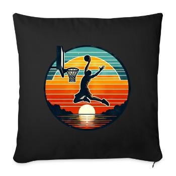 Basket-ball Basketteurs Joueurs - Housse de coussin décorative 45 x 45 cm - noir - Devant
