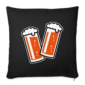 2 Altbier glasses toast (beer / Altbier / 3C) - Sofa pillowcase 17,3'' x 17,3'' (45 x 45 cm) - black - Front