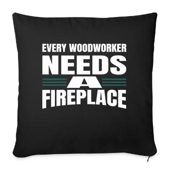 Carpenter Tshirts Badge Chainsaw Grab Americas - Sofa pillowcase 17,3'' x 17,3'' (45 x 45 cm) - black - Front