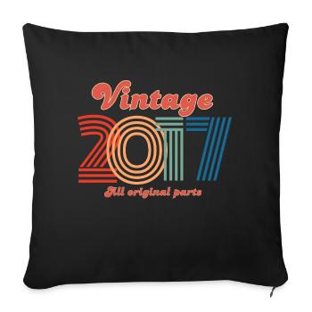 Vintage 2017 all original parts - Sofa pillowcase 17,3'' x 17,3'' (45 x 45 cm) - black - Front