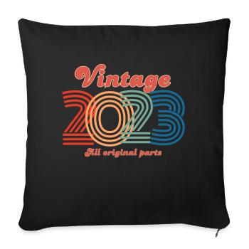 Vintage 2023 edition - Sofa pillowcase 17,3'' x 17,3'' (45 x 45 cm) - black - Front