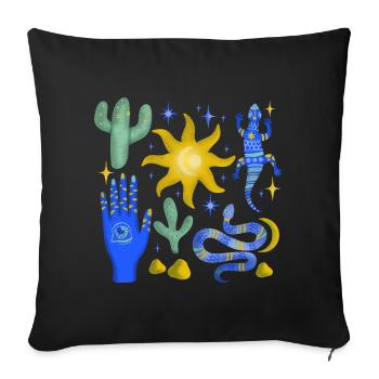 Magic Desert - Sofa pillowcase 17,3'' x 17,3'' (45 x 45 cm) - black - Front