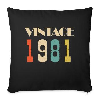 1966 Vintage Édition limitée Cadeau - Housse de coussin décorative 45 x 45 cm - noir - Devant