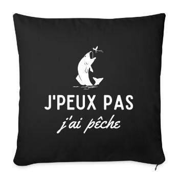 Je peux pas j ai pêche - Housse de coussin décorative 45 x 45 cm - noir - Devant