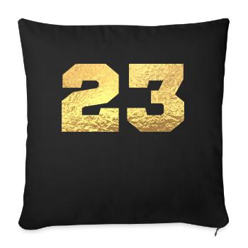 Nummer 23 Gold Glitter - 23. Jubiläum - Sofakissenbezug 45 x 45 cm - Schwarz - Vorne