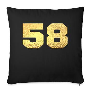 Number 58 Gold Glitter - 58th Anniversary - Sofa pillowcase 17,3'' x 17,3'' (45 x 45 cm) - black - Front