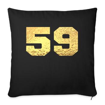 Number 59 Gold Glitter - 59th Anniversary - Sofa pillowcase 17,3'' x 17,3'' (45 x 45 cm) - black - Front