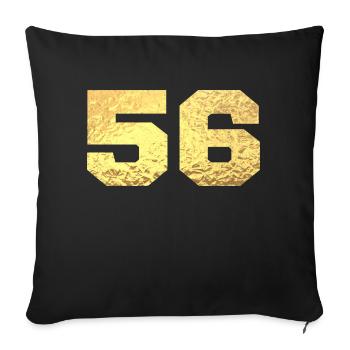 Number 56 Gold Glitter - 56th Anniversary - Sofa pillowcase 17,3'' x 17,3'' (45 x 45 cm) - black - Front