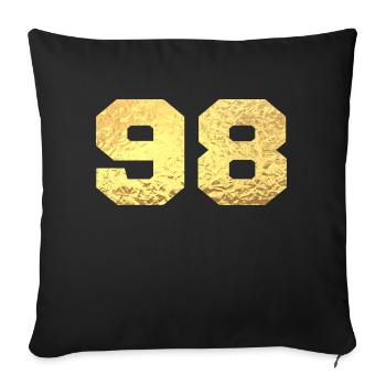 Number 98 Gold Glitter - 98th Anniversary - Sofa pillowcase 17,3'' x 17,3'' (45 x 45 cm) - black - Front