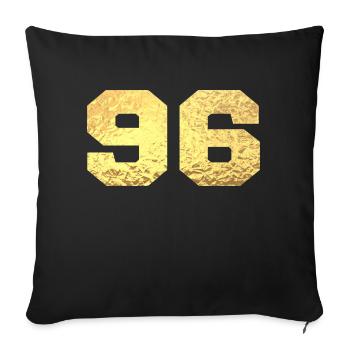 Number 96 Gold Glitter - 96th Anniversary - Sofa pillowcase 17,3'' x 17,3'' (45 x 45 cm) - black - Front