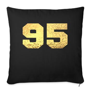 Number 95 Gold Glitter - 95th Anniversary - Sofa pillowcase 17,3'' x 17,3'' (45 x 45 cm) - black - Front