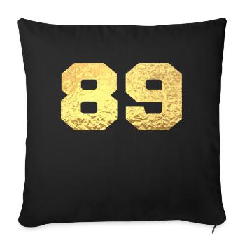 Number 89 Gold Glitter - 89th Anniversary - Sofa pillowcase 17,3'' x 17,3'' (45 x 45 cm) - black - Front