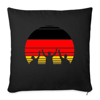 Allemagne Goal & Win : Célébration rétro du coucher de soleil 2024 - Housse de coussin décorative 45 x 45 cm - noir - Devant