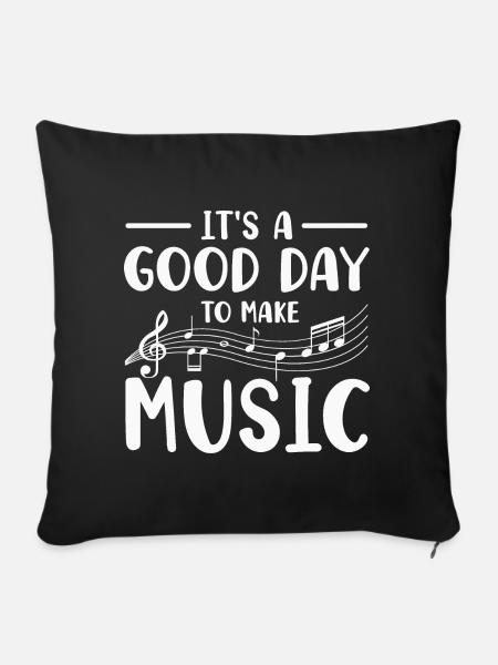 Musiker Musik Instrument - Sofakissenbezug 45 x 45 cm - Schwarz
