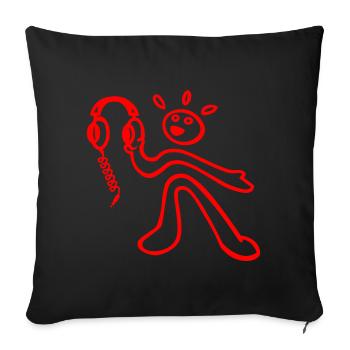 rave dj headphones - Sofa pillowcase 17,3'' x 17,3'' (45 x 45 cm) - black - Front