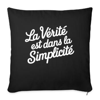 La vérité est dans la simplicité - Housse de coussin décorative 45 x 45 cm - noir - Devant