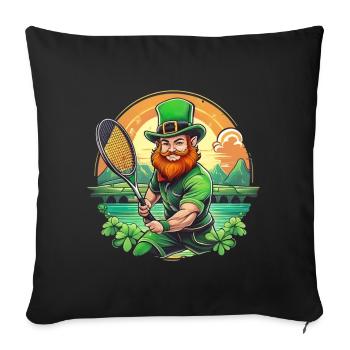 St. Patrick's Day Shamrock Tennis - Sofa pillowcase 17,3'' x 17,3'' (45 x 45 cm) - black - Front