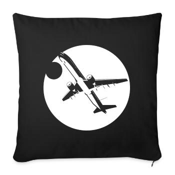 Dessin d’aviateur - Housse de coussin décorative 45 x 45 cm - noir - Devant