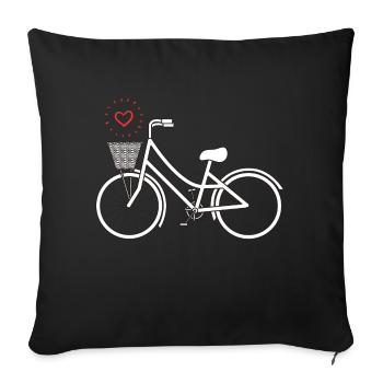 Vélo rétro - Housse de coussin décorative 45 x 45 cm - noir - Devant