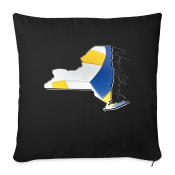 New York (États-Unis) | Vrai volley-ball | Carte Sct - Housse de coussin décorative 45 x 45 cm - noir - Devant