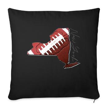 New York (États-Unis) | Vrai football | Carte Scpt - Housse de coussin décorative 45 x 45 cm - noir - Devant