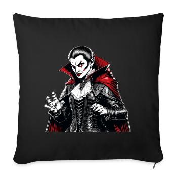 Gruseliges Halloween-partykostüm Vampir - Housse de coussin décorative 45 x 45 cm - noir - Devant