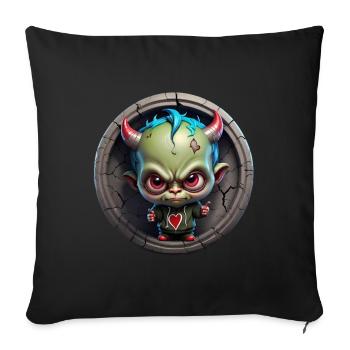 Rôti du diable - Housse de coussin décorative 45 x 45 cm - noir - Devant