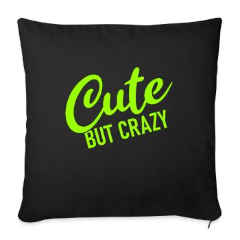 Mignon mais fou - Citation cool - Doux mais fou - Housse de coussin décorative 45 x 45 cm - noir - Devant