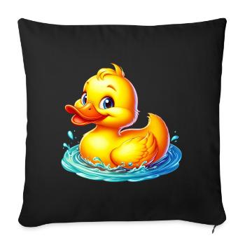 Caneton Canard Canard Canard - Housse de coussin décorative 45 x 45 cm - noir - Devant