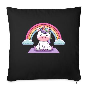 licorne de yoga - Housse de coussin décorative 45 x 45 cm - noir - Devant