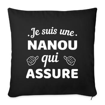 T-shirt Affirmation Humor Nanou - Housse de coussin décorative 45 x 45 cm - noir - Devant