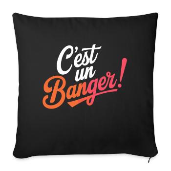 C'est un banger! - Housse de coussin décorative 45 x 45 cm - noir - Devant